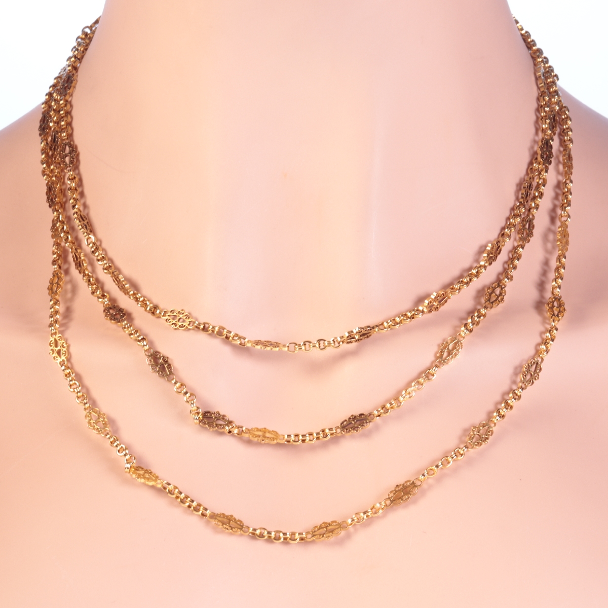 Antique Victorian long gold chain